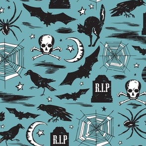 Hallows' Eve - Vintage Halloween Blue & Black