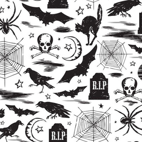 Hallows' Eve - Vintage Halloween Black & White