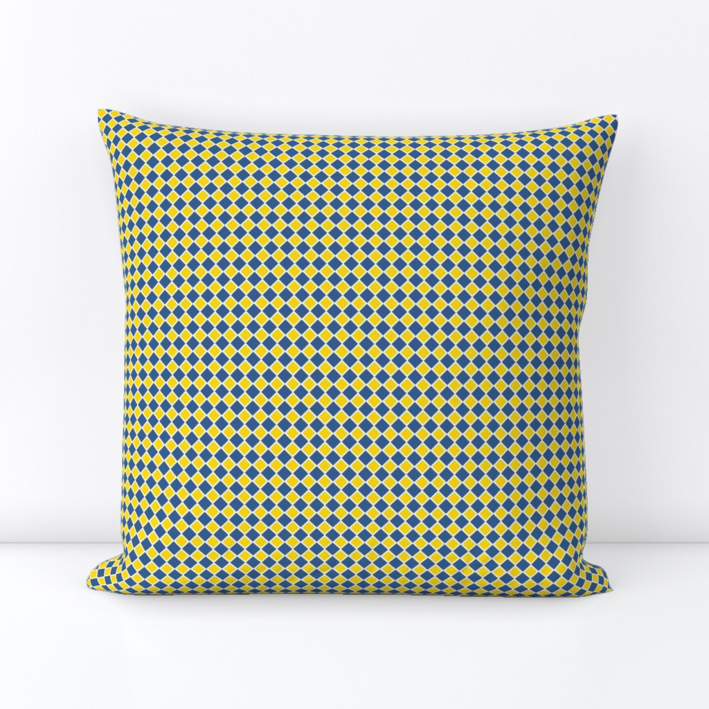 Talavera - Half Inch Large and Small Check - Blue and Yellow