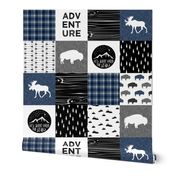 Happy Camper Wholecloth with buffalo (navy)