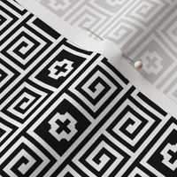 Small Black Ancient Greek Pottery Pattern on White