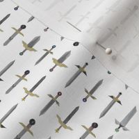 Bubbie's swords in a line - tiny