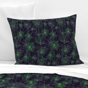 Spooky Spider Webs Green // halloween purple and green fabric
