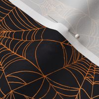 Spooky Spider Webs Orange // halloween classic orange and black fabric