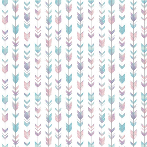 Small Arrow Feathers -PALE  pastel watercolor