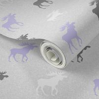 Moose on Linen- lavender, grey, white