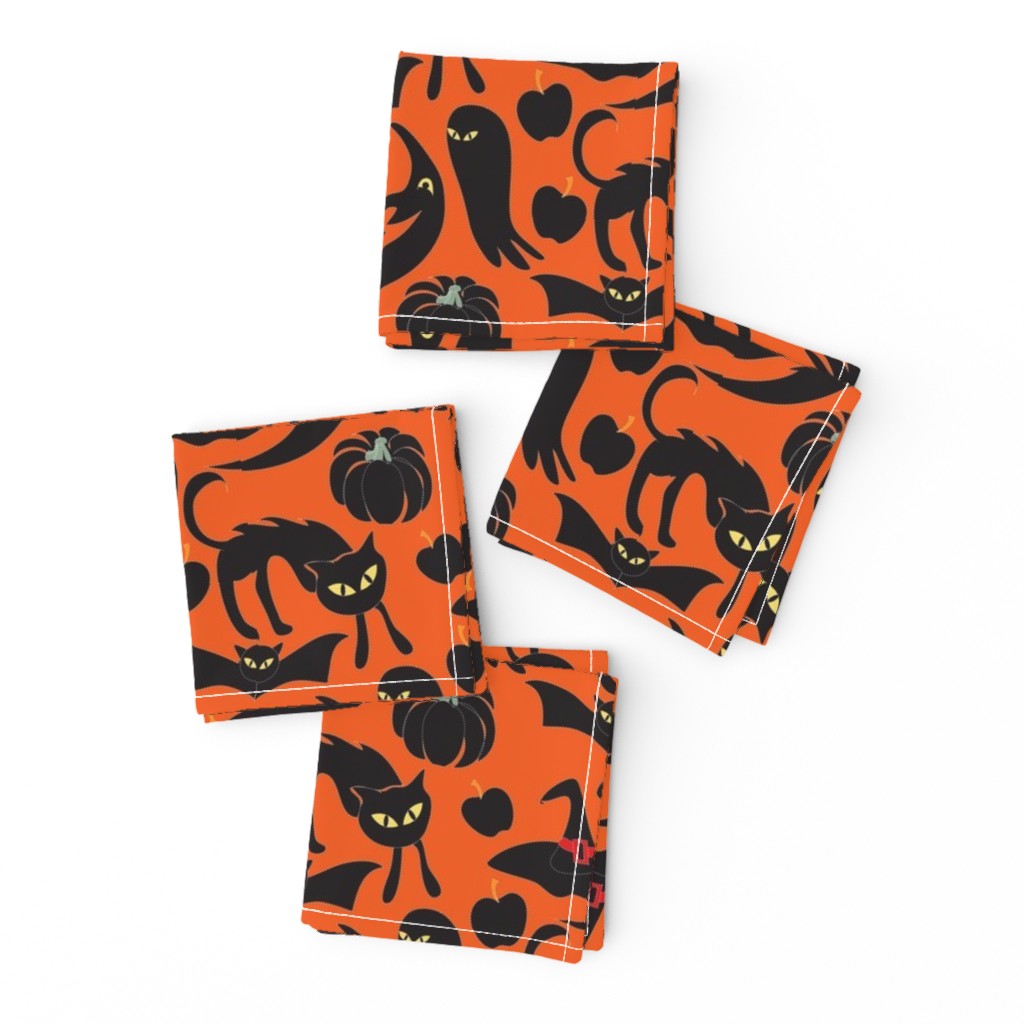 Vintage Halloween Silhouettes orange