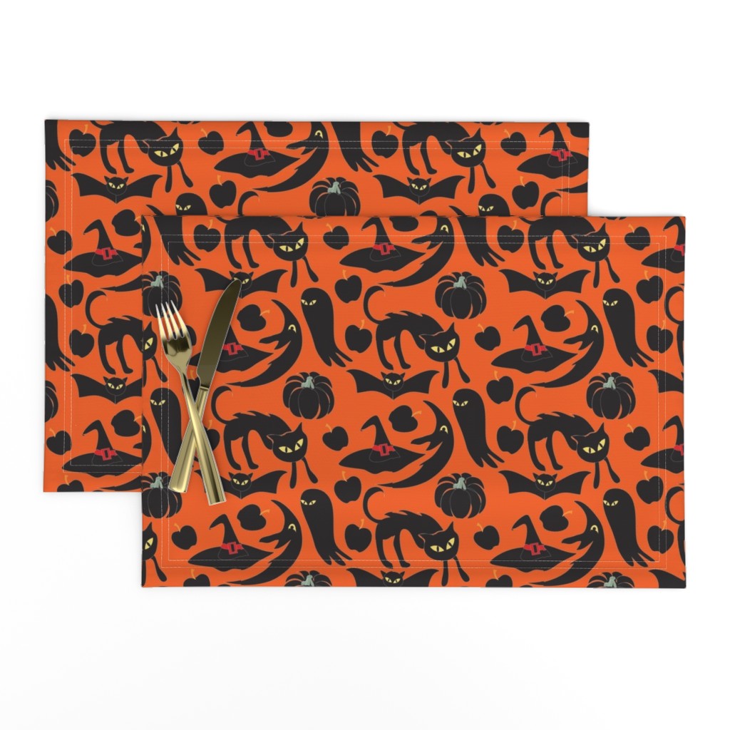 Vintage Halloween Silhouettes orange