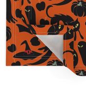 Vintage Halloween Silhouettes orange