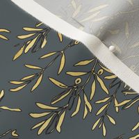 Gold branches on grey gold on gray olive branch olives tree branches 