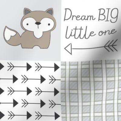 dream big little one neutral wholecloth 4 inch blocks