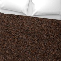 Textured Floral Dark Rust