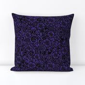 Textured Floral Purple and Black