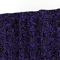 Textured Floral Purple and Black