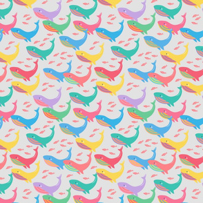 Whales Colorful Small