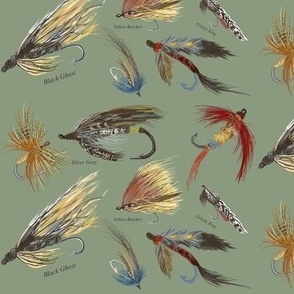Vintage Fishing Lure Fabric, Wallpaper and Home Decor