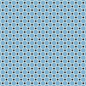 Talavera - Half Inch Pale Blue Grid with Black Corner Dots