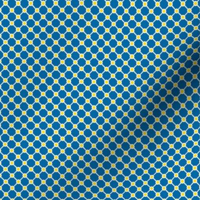 Talavera - Half Inch Blue Grid with Yellow Corner Dots