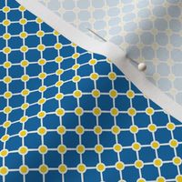 Talavera - Half Inch Blue Grid with Yellow Corner Dots