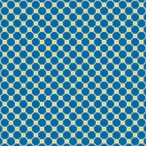 Talavera - Half Inch Blue Grid with Yellow Corner Dots