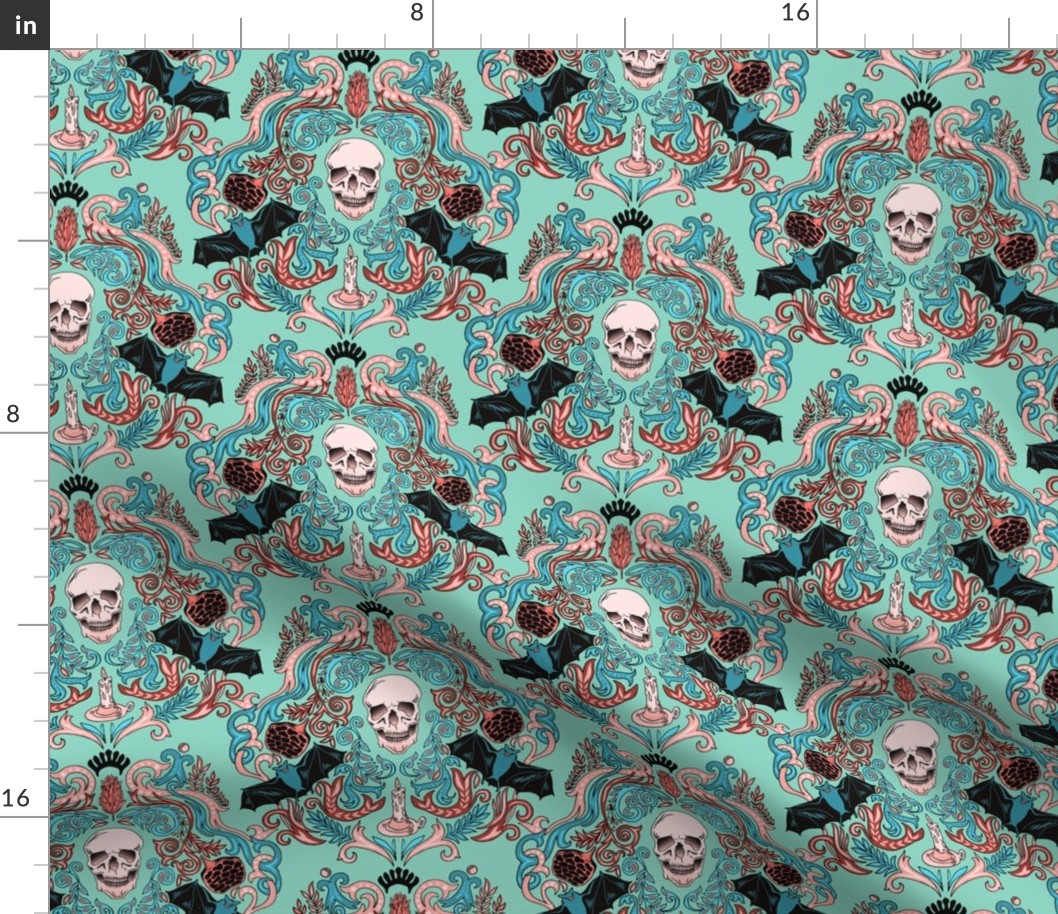 Vintage Skull & Bats Blue