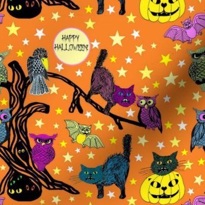  Halloween cats, owls, bats , crows and creepy eyes!