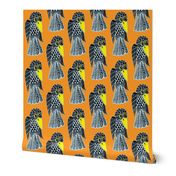  Halloween Crow fabric // retro Halloween crow decor scary