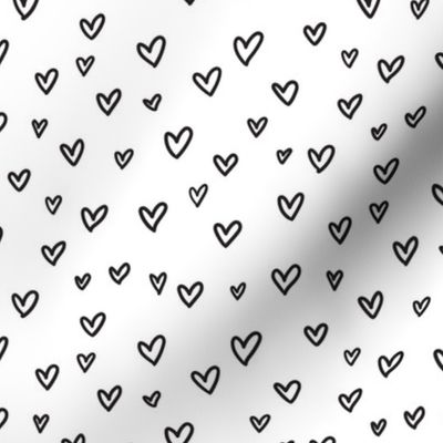 Abstrat doodles design.  Hearts fabric pattern.