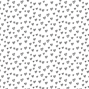 Abstrat doodles design.  Hearts fabric pattern.