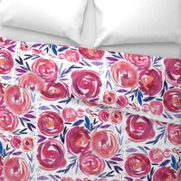 Pink and Navy Modern Abstract Floral 