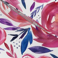 Pink and Navy Modern Abstract Floral 