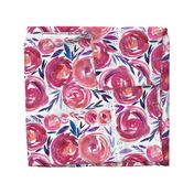 Pink and Navy Modern Abstract Floral 