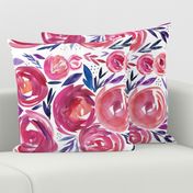 Pink and Navy Modern Abstract Floral 