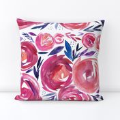 Pink and Navy Modern Abstract Floral 