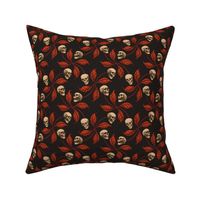 ★ VINTAGE HALLOWEEN CHERRY SKULL ★ Orange - Large Scale / Collection : Cherry Skull - Rock 'n' Roll Old School Tattoo Print