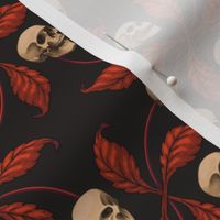 ★ VINTAGE HALLOWEEN CHERRY SKULL ★ Orange - Large Scale / Collection : Cherry Skull - Rock 'n' Roll Old School Tattoo Print