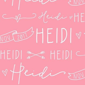 Girls Personalized Name and Birthdate Baby Fabric - Heidi