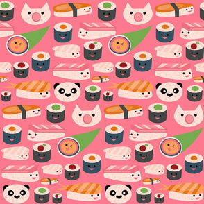 Kawaii sushi hot pink