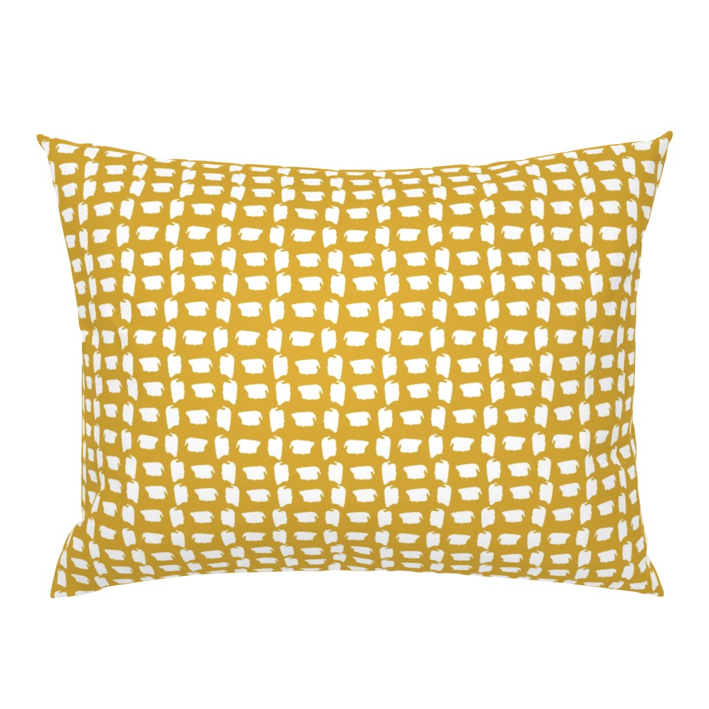 mustard yellow abstract stripes and spots