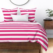 Hot Pink and White Broad Stripe