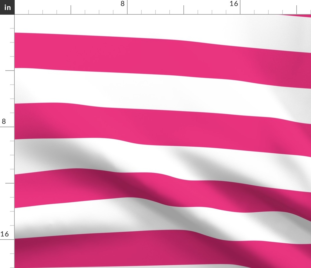 Hot Pink and White Broad Stripe