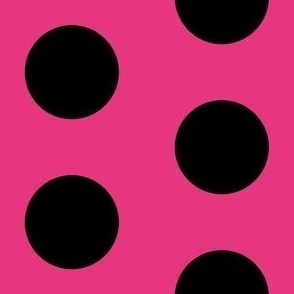 Bold Black Polka Dots on Hot Pink