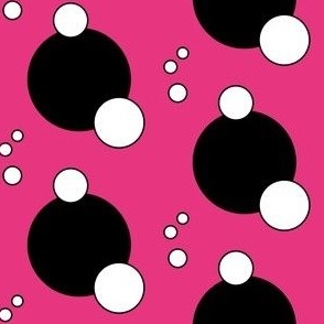 Retro Black and White Dots on Pink