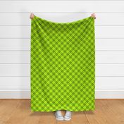 bright green diagonal tartan