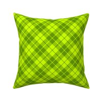 bright green diagonal tartan