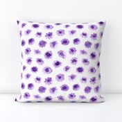 Abstract Watercolor Flowers in Purple