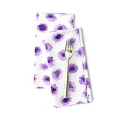 Abstract Watercolor Flowers in Purple