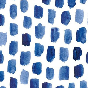 Abstract Watercolor Blocks in Indigo Blue