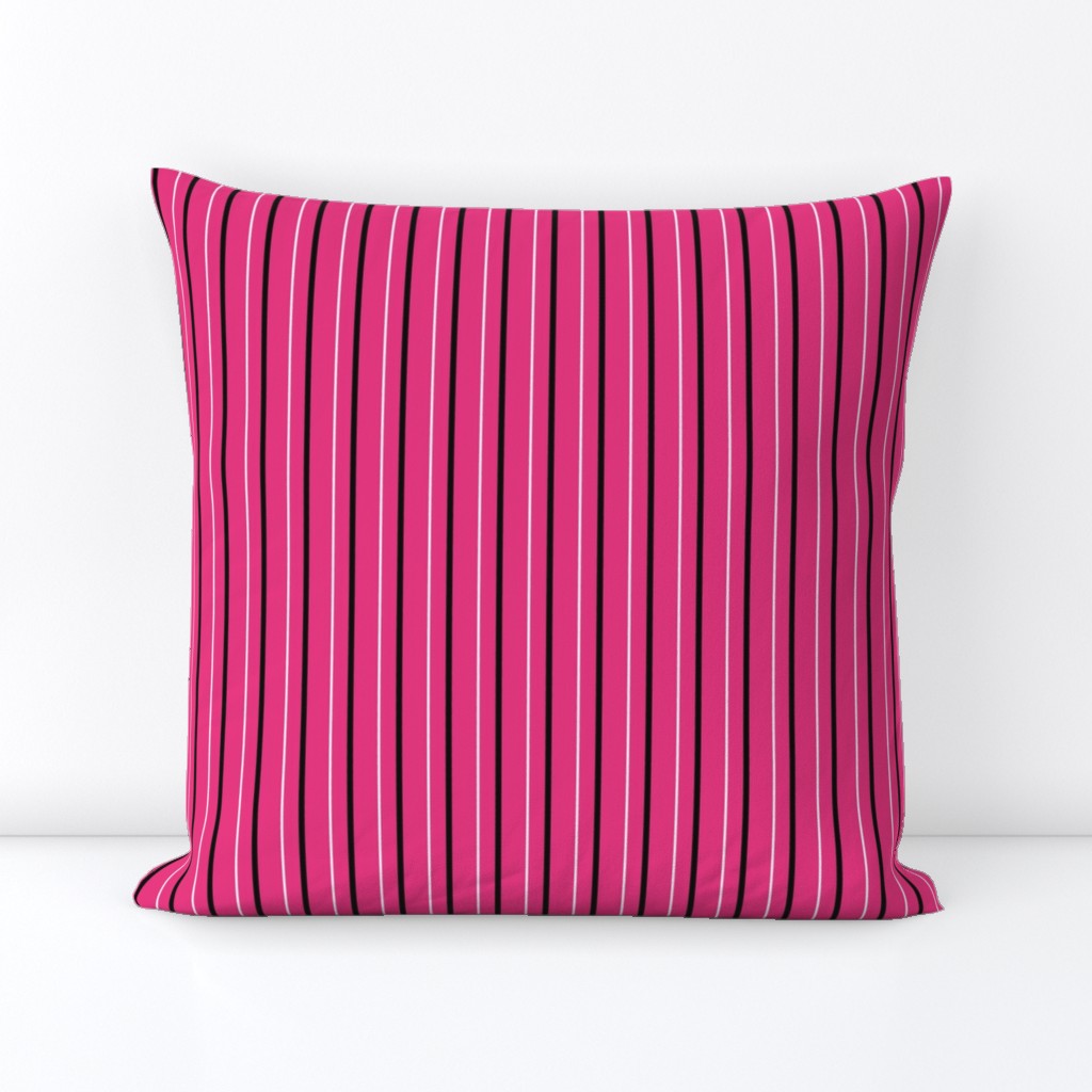 Hot Pink Black and White Stripes