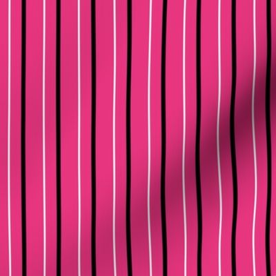 Hot Pink Black and White Stripes